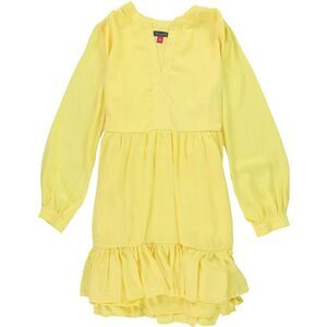 Vince Camuto Womens Tiered Solid Baby Doll Dress, Yellow, M, DM